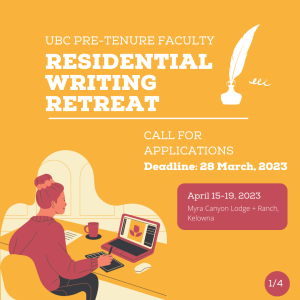 Call for Applications: UBCO Pre-Tenured Faculty Residential Writing Retreat